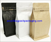 White stand up side gusset zipper bags square block flat pouch bag with zipper supplier
