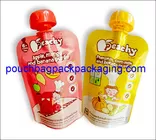 Baby drinks food spouted bags, stand up pouch with spout for fruit juice milk packaging supplier