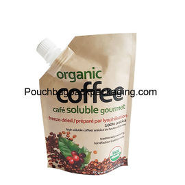 Kraft stand up spout pouch, custom coffee stand up pouch 100g or 352ml supplier