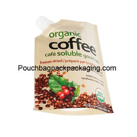 Kraft stand up spout pouch, custom coffee stand up pouch 100g or 352ml supplier