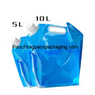 5L stand up spout pouch for water, plastic water bag foldable supplier