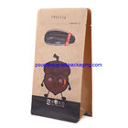 Kraft Paper Stand Up food Bag / Flat Bottom Pouch with Reusable Side Zipper. (25pcs one bundle) supplier