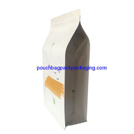 Standing Side Gusset flat bottom pouch, Quad Seal Flat Block bags supplier