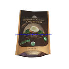Brown stand up pouch with window and zip lock for food packaging supplier