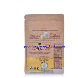 Zip lock kraft paper pouch bag, stand up kraft zipper bag for coconut milk supplier