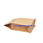 Flat bottom kraft paper bag, stand up bottom kraft pouch bag for food supplier