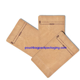 Flat bottom kraft paper bag, stand up bottom kraft pouch bag for food supplier