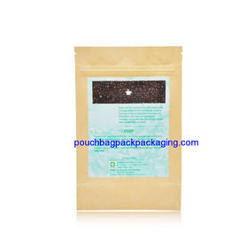 Stand up kraft paper bag, printed doypack kraft paper bag with zipper supplier