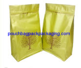 Flat bottom zipper coffee bag, stand up bottom coffee pack bag with zip lock supplier
