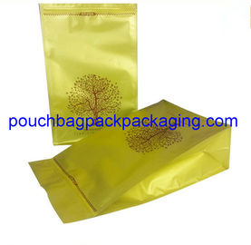 Flat bottom zipper coffee bag, stand up bottom coffee pack bag with zip lock supplier