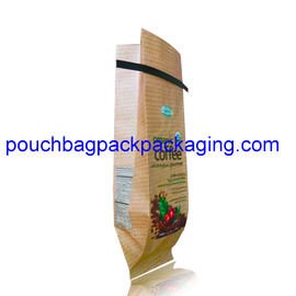 Kraft aluminium foil bag pack for coffee packaging with tin line supplier