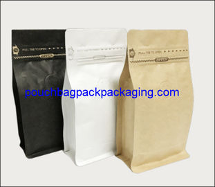 Flat bottom pouch bag with zip lock and valve for coffee packaging supplier