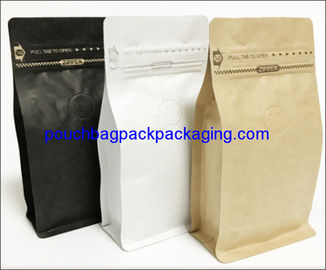 Flat bottom pouch bag with zip lock and valve for coffee packaging supplier