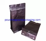 Block Bottom Coffee Bag With Front Zipper for 250g 500g 1kg packaging supplier