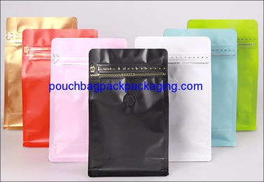 Block Bottom Coffee Bag With Front Zipper for 250g 500g 1kg packaging supplier