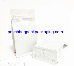 Kraft paper coffee bag, block bottom pouch bag, front zip lock for packaging supplier