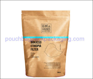 Recycle kraft stand up pouch with zip lock, paper bag for food supplier