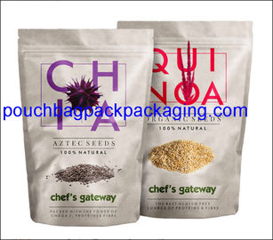 Stand up pouch, doypack with zip lock and tear notch for bird bait supplier