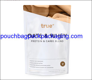 Zipper stand up pouch, Top zip lock plastic bag, Resealable aluminum foil bag for protein supplier