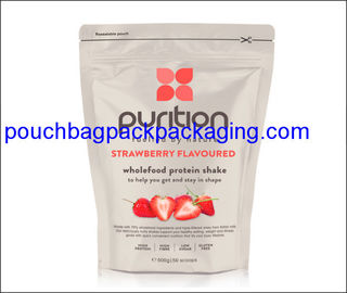 Stand up pouch, Aluminum Foil Protein Powder Bag Dried Snack Packaging supplier