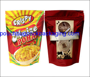 Resealable stand up pouch, matte foil mylar zip lock bags, doypack with window for soy bean 500g supplier