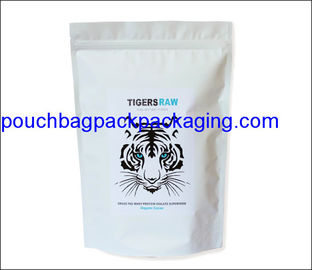 White printing stand up pouch, doypack with zip lock, stand up mylar bag for packaging supplier