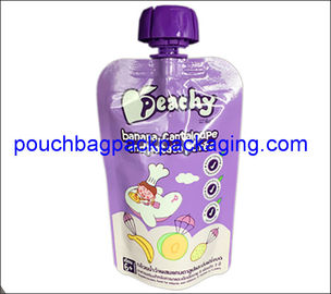 Baby drinks food spouted bags, stand up pouch with spout for fruit juice milk packaging supplier