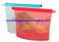 Silicon pack bag, reusable Zip Seal, Fresh Vegetable Packaging Silicone Bag for Food Storage supplier