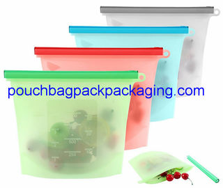 Silicone Food Bag, silicon packaging bag reusable for vegetable pack of 4 supplier