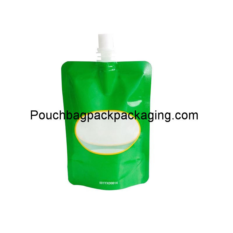 6oz stand up spout pouch with window for water, juice or milk supplier