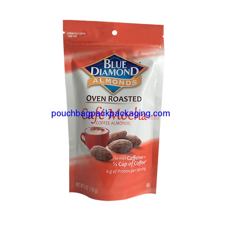 Aluminum foil stand up pouch bag with zipper for food packaging supplier