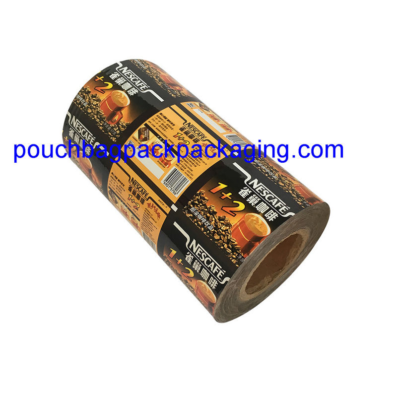 Custom laminated packaging roll film, aluminium packaging roll for coffee supplier