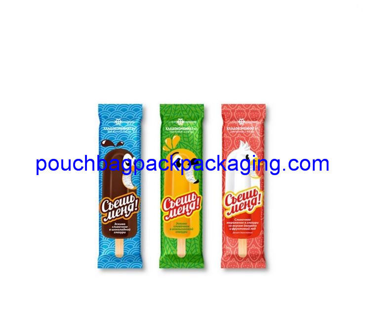 Popular Popsicle Packaging pouch, printed ice cream pack back seal supplier