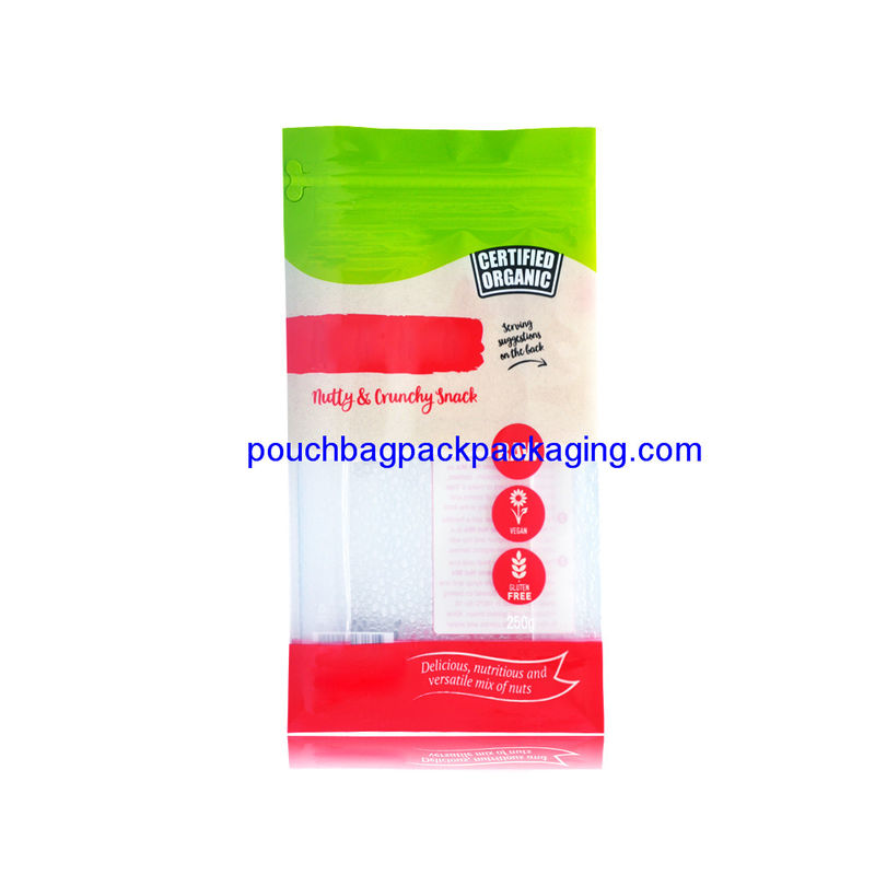 Custom zipper snack pack bag, snack packaging bag with zip lock on top supplier