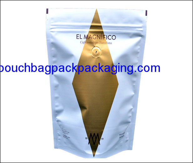 Stand up pouch, doypack with zip lock and valve for coffee packaging 300 g supplier