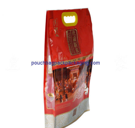 Vacuum Bag with handle for Rice Packaging, Thailand Basmati Plastic Rice bag pack supplier