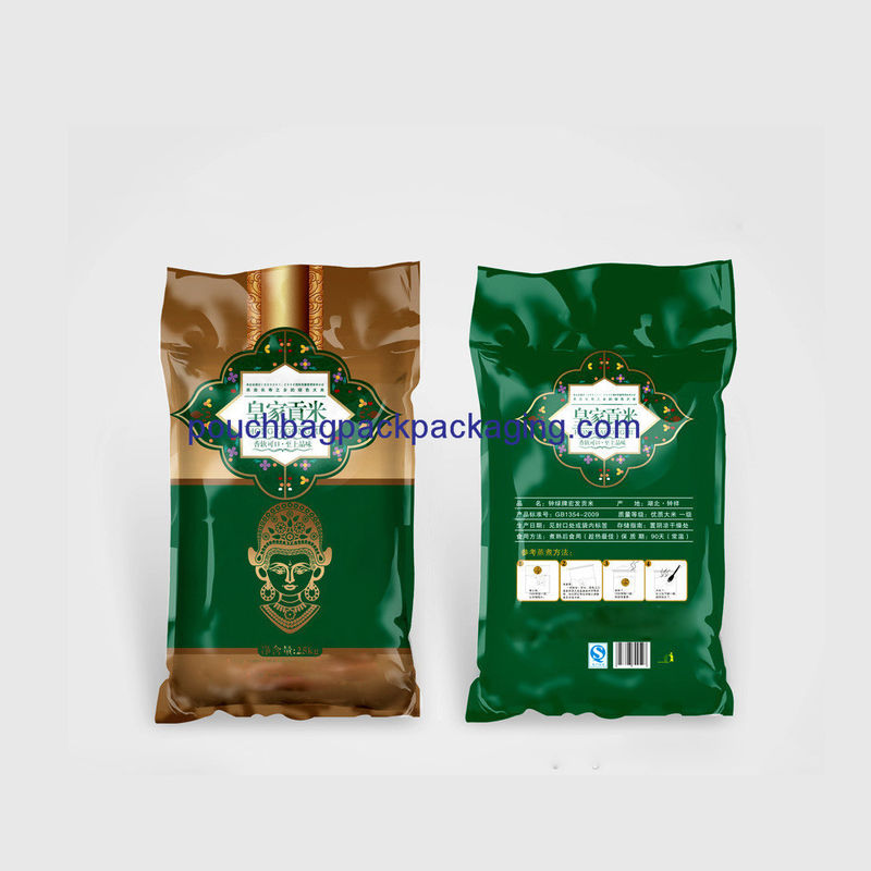 Poly rice bag with printing, laminated plastic bag for rice packaging 5KGS 10KGS supplier