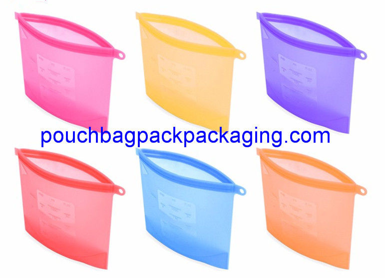 Silicon pack bag, reusable Zip Seal, Fresh Vegetable Packaging Silicone Bag for Food Storage supplier