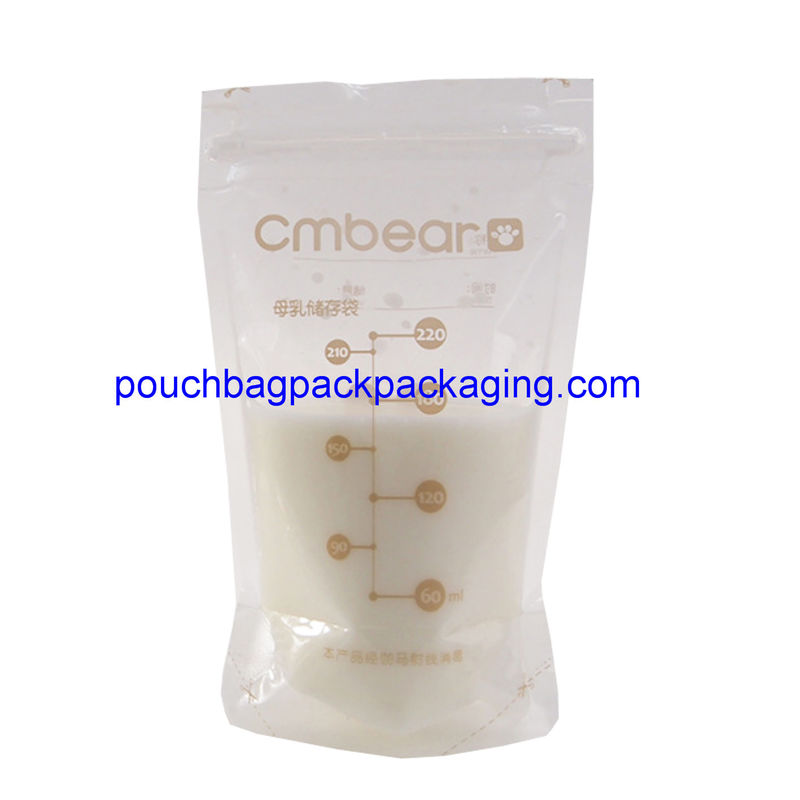 Popular breastmilk storage bag with double zipper on top BPA free supplier