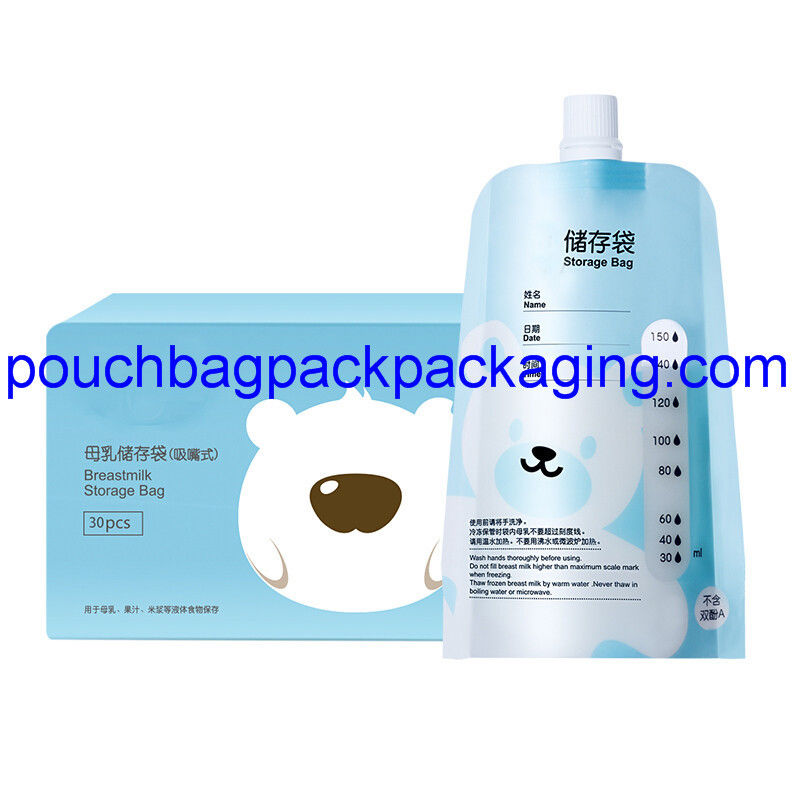 Spout Breast milk storage bag 200 ml , connect pump directly by adapters supplier