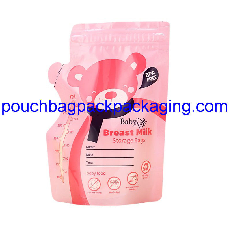 Breast milk storage bag Food Grade double zipper on top 250ml supplier