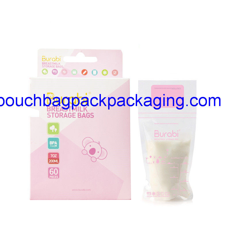 Breast Milk Spout Storage Bag water proof double zip on top food grade supplier