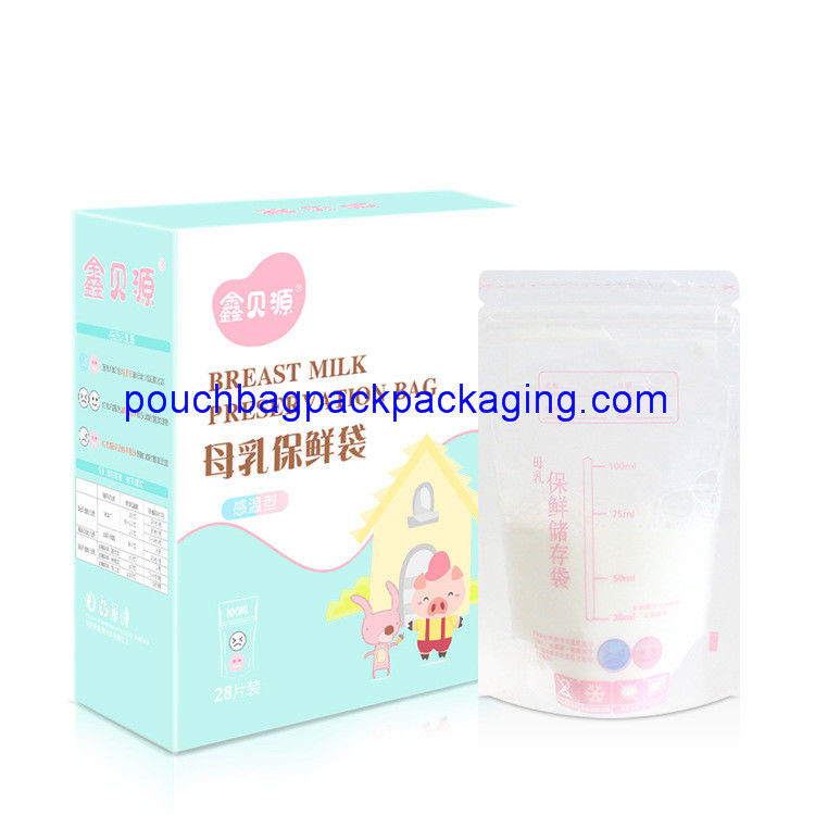 Thermal sensor Breast Milk Storage bag, 100 ml 85 x 150 + 60 mm breast milk storage bag supplier